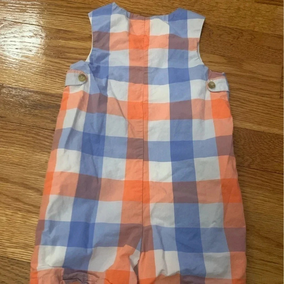 Janie and Jack Plaid Shortall John John Overalls Size 3-6 Months - Picture 4 of 4